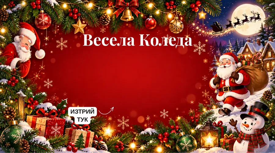 Коледна скреч карта Червена нощ